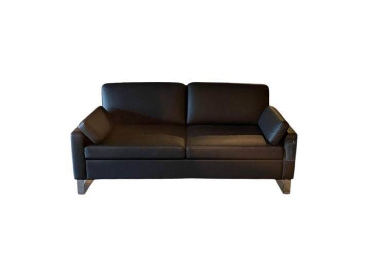 brühl & sippold 2-Sitzer Sofa Alba 55 70 Leder Unit 5423 10 Schwarz Metallkufe Verchromt, schwarz von Brühl