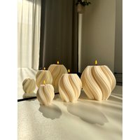 Swirl Kerzen Set | 3Er Gedrehte Stabkerzen Elegante Kerzen Einzigartige Deko Handgefertigte Designkerzen von BrueleAtelier
