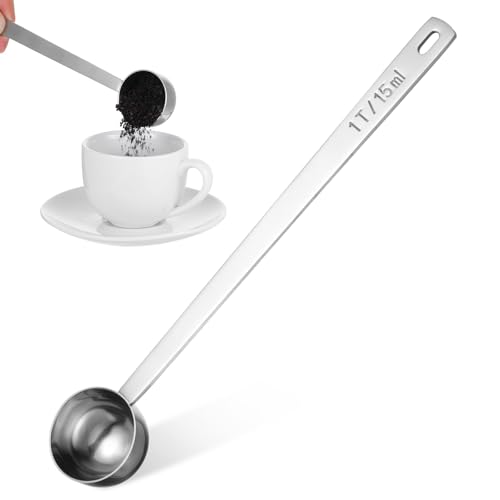 15ml Kaffeelöffel Kaffee 21cm Langem Griff Messlöffel Edelstahl für Kaffee Bohnen Espresso(15ml, 1 Tbsp) von Bruislard