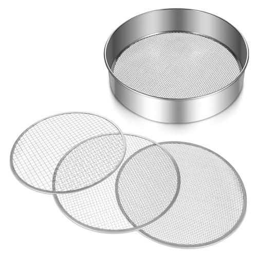 Bodensieb Set mit 3 Siebgittern Felsieb Edelstahl Garten Mesh Sieb für Stein und Sand von Bruislard