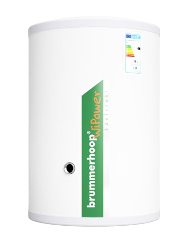 WiPower 120 pv Edelstahl-Warmwasserspeicher, mit Anschlussmöglichkeit für einen elektrischen Einschraubheizkörper, geeignet für Wärmepumpen, Öl- und Gasheizkessel, Pelletkessel und Fernwärme von Brummerhoop