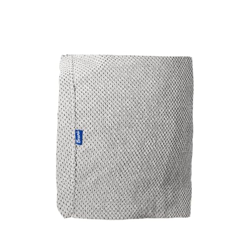 Bruni Indoor-Sitzsack Wechselhülle - tropfenförmiger Sitzsack-Bezug für drinnen aus weichem Bienenwaben-Velours, Classico L und 90 x 90 cm Sitzsäcke (L, Hellgrau) von Bruni