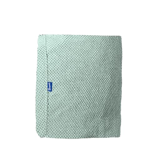 Bruni Indoor-Sitzsack Wechselhülle - tropfenförmiger Sitzsack-Bezug für drinnen aus weichem Bienenwaben-Velours, Classico L und 90 x 90 cm Sitzsäcke (L, Minzgrün) von Bruni