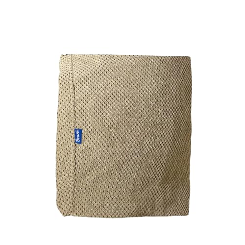 Bruni Indoor-Sitzsack Wechselhülle - tropfenförmiger Sitzsack-Bezug für drinnen aus weichem Bienenwaben-Velours, Classico L und 90 x 90 cm Sitzsäcke (L, Sand) von Bruni