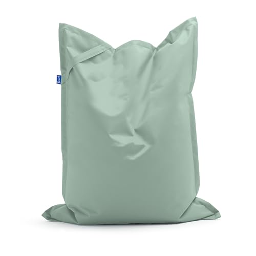 Bruni Kinder-Sitzsack Caree Kids in Minzgrün – rechteckiger Indoor- und Outdoor-Sitzsack für Kinder mit 140x100 cm und Innenhülle, Bean Bag aus Deutschland von Bruni