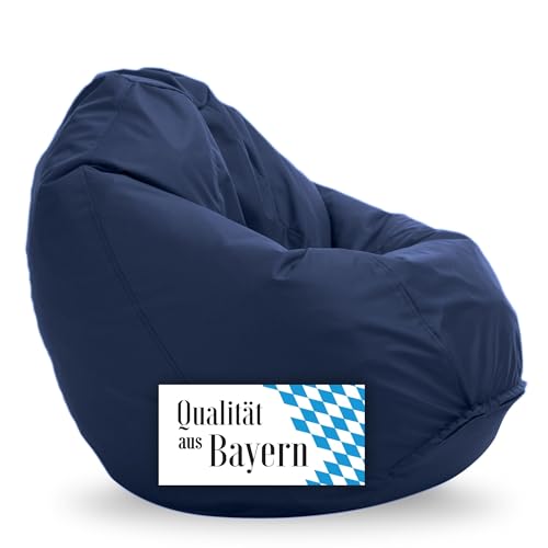 Bruni Kinder-Sitzsack Classico S in Blaugrau – Sitzsack mit Innensack für Kinder, Abnehmbarer Bezug, lebensmittelechte EPS-Perlen als Bean-Bag-Füllung, aus Deutschland von Bruni