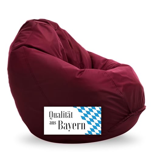 Bruni Kinder-Sitzsack Classico S in Bordeaux – Sitzsack mit Innensack für Kinder, Abnehmbarer Bezug, lebensmittelechte EPS-Perlen als Bean-Bag-Füllung, aus Deutschland von Bruni
