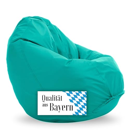 Bruni Kinder-Sitzsack Classico S in Türkis – Sitzsack mit Innensack für Kinder, Abnehmbarer Bezug, lebensmittelechte EPS-Perlen als Bean-Bag-Füllung, aus Deutschland von Bruni