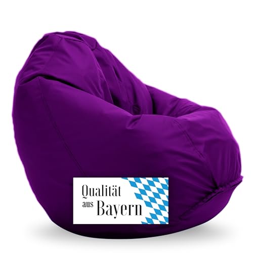 Bruni Kinder-Sitzsack Classico S in Violett – Sitzsack mit Innensack für Kinder, Abnehmbarer Bezug, lebensmittelechte EPS-Perlen als Bean-Bag-Füllung, aus Deutschland von Bruni