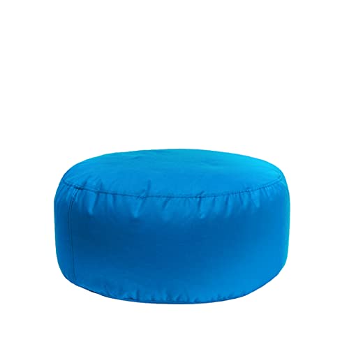 Bruni Pouf Sitzhocker L in Blau – runder Sitzpouf, Indoor und Outdoor als Fußhocker, Yoga-Sitzkissen, Meditationskissen geeignet von Bruni