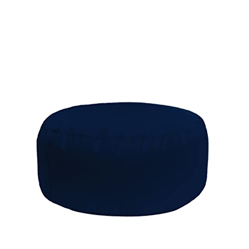 Bruni Pouf Sitzhocker L in Blaugrau – runder Sitzpouf, Indoor und Outdoor als Fußhocker, Yoga-Sitzkissen, Meditationskissen geeignet von Bruni