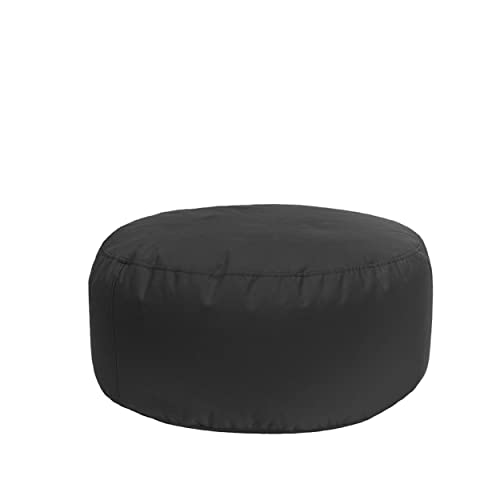 Bruni Pouf Sitzhocker L in Grau – runder Sitzpouf, Indoor und Outdoor als Fußhocker, Yoga-Sitzkissen, Meditationskissen geeignet von Bruni