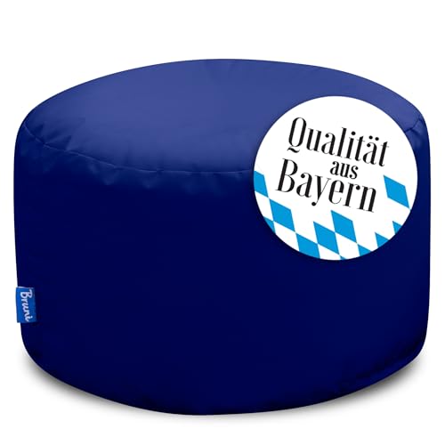 Bruni Pouf Sitzhocker L in Königsblau – runder Sitzpouf, Indoor und Outdoor als Fußhocker, Yoga-Sitzkissen, Meditationskissen geeignet, in Deutschland gefertigt von Bruni