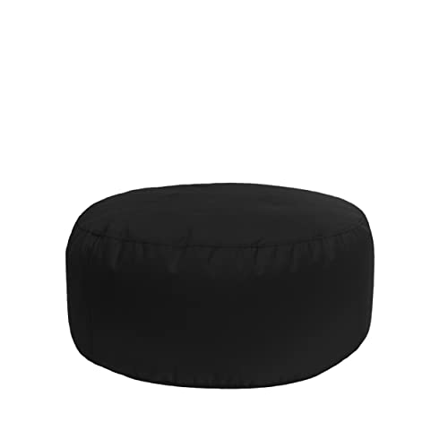 Bruni Pouf Sitzhocker L in Schwarz – runder Sitzpouf, Indoor und Outdoor als Fußhocker, Yoga-Sitzkissen, Meditationskissen geeignet von Bruni