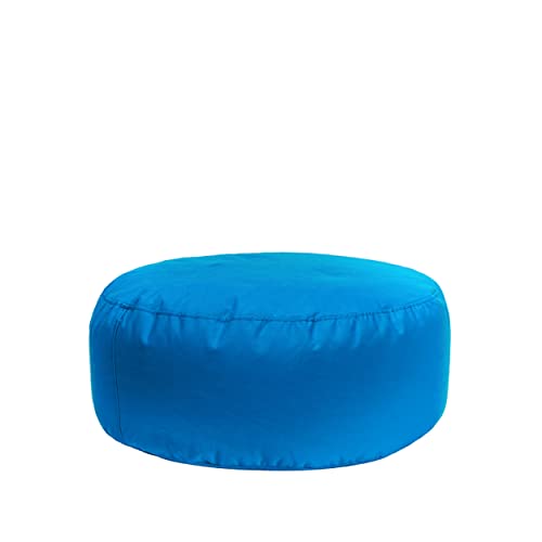 Bruni Pouf Sitzhocker M in Blau – runder Sitzpouf, Indoor und Outdoor als Fußhocker, Yoga-Sitzkissen, Meditationskissen geeignet von Bruni