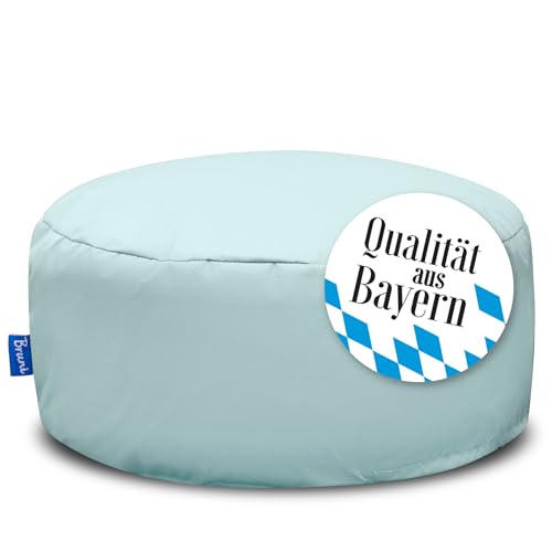 Bruni Pouf Sitzhocker M in Eisgrau – runder Sitzpouf, Indoor und Outdoor als Fußhocker, Yoga-Sitzkissen, Meditationskissen geeignet, in Deutschland gefertigt von Bruni