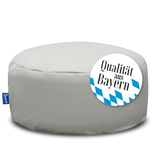 Bruni Pouf Sitzhocker M in Felsgrau – runder Sitzpouf, Indoor und Outdoor als Fußhocker, Yoga-Sitzkissen, Meditationskissen geeignet, in Deutschland gefertigt von Bruni