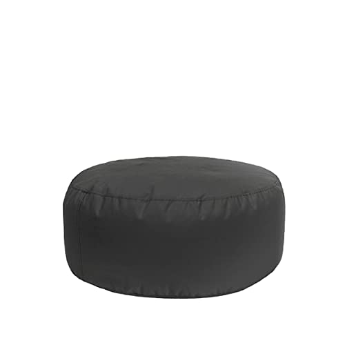 Bruni Pouf Sitzhocker M in Grau – runder Sitzpouf, Indoor und Outdoor als Fußhocker, Yoga-Sitzkissen, Meditationskissen geeignet von Bruni