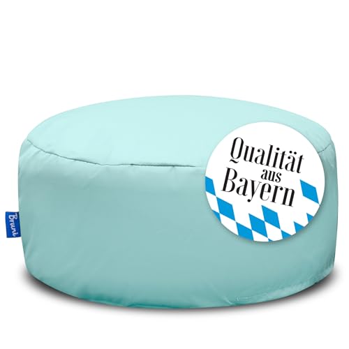Bruni Pouf Sitzhocker M in Minzgrün – runder Sitzpouf, Indoor und Outdoor als Fußhocker, Yoga-Sitzkissen, Meditationskissen geeignet, in Deutschland gefertigt von Bruni