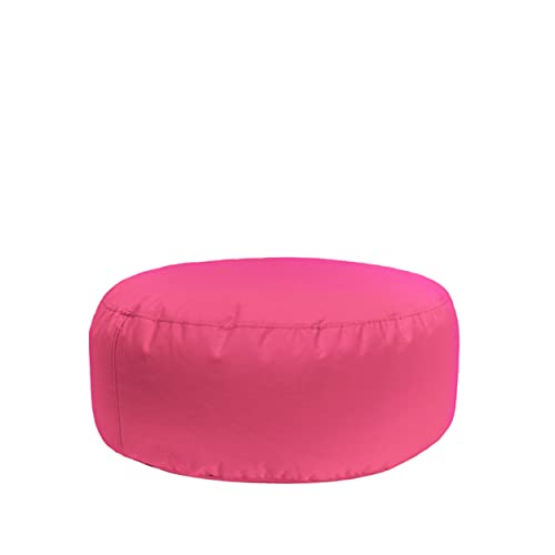 Bruni Pouf Sitzhocker M in Pink – runder Sitzpouf, Indoor und Outdoor als Fußhocker, Yoga-Sitzkissen, Meditationskissen geeignet von Bruni