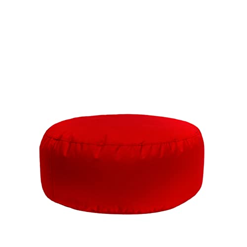 Bruni Pouf Sitzhocker M in Rot – runder Sitzpouf, Indoor und Outdoor als Fußhocker, Yoga-Sitzkissen, Meditationskissen geeignet von Bruni