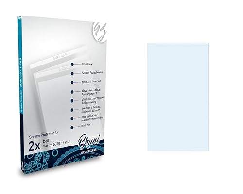 Bruni Schutzfolie kompatibel mit Dell Vostro 5370 13 inch/Inspiron 5370 Folie, glasklare Displayschutzfolie (2X) von Bruni