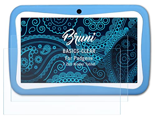 Bruni Screen Protector compatible with Padgene 7 Zoll Kinder Tablet Protector Film, crystal clear Protective Film (2X) von Bruni