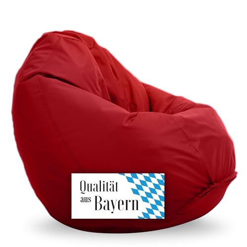Bruni Sitzsack Classico M in Rot – Sitzsack mit Innensack zum Zocken & Lesen, Abnehmbarer Bezug, lebensmittelechte EPS-Perlen als Bean-Bag-Füllung, aus Deutschland von Bruni
