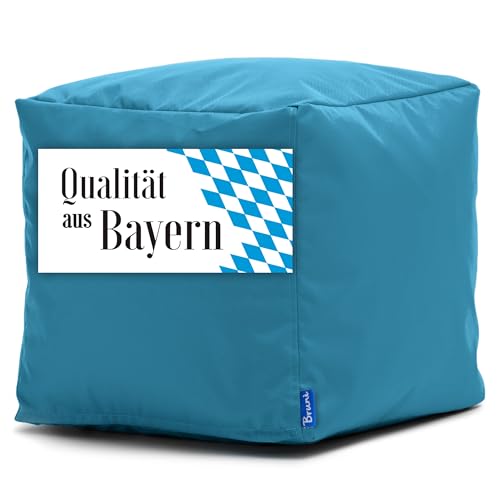 Bruni Sitzwürfel Cubo in Blau – 40x40x40 cm Sitzhocker aus Deutschland, Indoor- & Outdoor-Sitzcube, Fußhocker und Bodenkissen von Bruni
