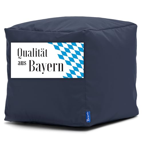 Bruni Sitzwürfel Cubo in Blaugrau– 40x40x40 cm Sitzhocker aus Deutschland, Indoor- & Outdoor-Sitzcube, Fußhocker und Bodenkissen von Bruni