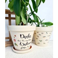 Personalisierter Blumentopf | Abschiedsgeschenk Kindergarten Danke Pflanztopf von BruniPots