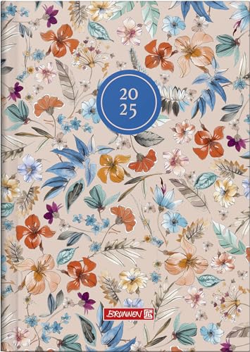 BRUNNEN Buchkalender Modell 796 (2025) „Botanical“, 2 Seiten = 1 Woche, A5, 128 Seiten, Grafik-Einband, bunt von Brunnen