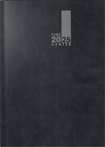 BRUNNEN Buchkalender TimeCenter Modell 725 (2025), 2 Seiten = 1 Woche, A5, 352 Seiten, Baladek-Einband, schwarz von Brunnen