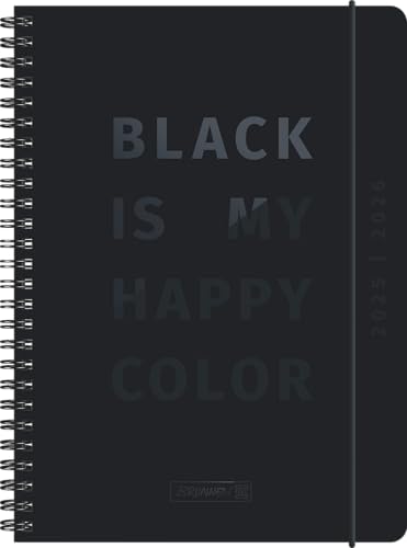 BRUNNEN Schülerkalender 2025/2026 „Black“ | A5, Papier von BRUNNEN