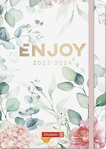 BRUNNEN Schülerkalender „Eucalyptus“ 2023/2024 2 Seiten = 1 Woche A5 weiß von Brunnen