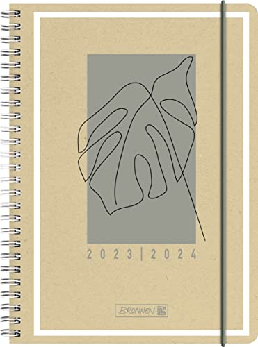 BRUNNEN Schülerkalender „Jungle Leaf“ 2023/2024 2 Seiten = 1 Woche A5 natur von Brunnen