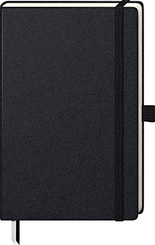 Brunnen 105522905 Notizbuch Kompagnon Klassik (Hardcover, 12,5 x 19,5 cm, dotted, 192 Seiten) 1 Stück schwarz von Brunnen