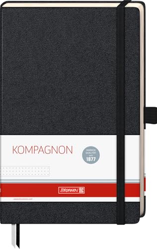 BRUNNEN Notizbuch Kompagnon Klassik | A5, punktiert, Stifthalter, schwarz von BRUNNEN