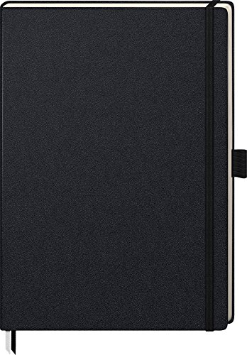 Brunnen 105528605 Notizbuch Kompagnon Klassik (Hardcover, 21 x 29,4 cm, unliniert, 192 Seiten) 1 Stück, schwarz von Brunnen