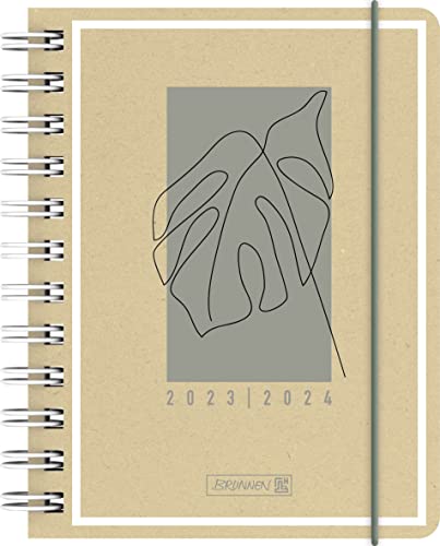BRUNNEN Schülerkalender „Jungle Leaf“ 2023/2024 1 Seite = 1 Tag A6 natur von Brunnen