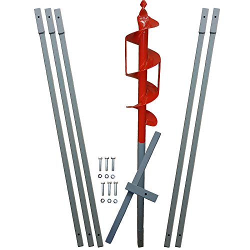 6m Erdbohrer mit 110mm Bohrkopf -VERLÄNGERBAR- auch als Brunnenbohrer, Handerdbohrer, Erdlochbohrer, Brunnenbohrgerät, Pflanzbohrer, Zaunbohrer, Pfahlbohrer UVM. einsetzbar ! von Brunnenandi