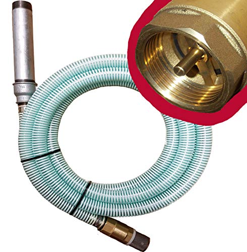 Brunnenandi Saugschlauch 1" versch. Längen _-=-_ f. Schwengelpumpe Handpumpe Gartenpumpe zum Fördern aus Wassertank Regenwassertank Fluss See Teich-=- Saugschläuche + Zubehör + Fussventil -=- (**z.B. 7m**) von Brunnenandi