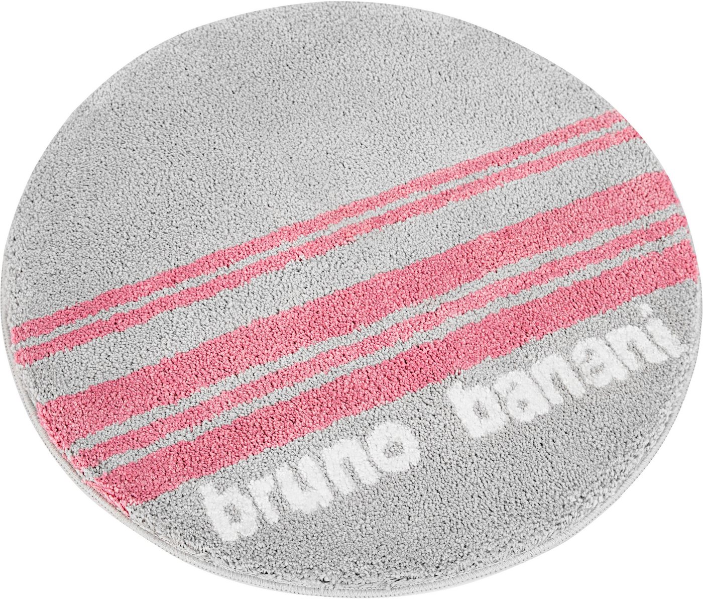 Badematte Daniel Bruno Banani, Höhe 20 mm, rutschhemmend beschichtet, fußbodenheizungsgeeignet, schnell trocknend, strapazierfähig, Polyester, rund, mit Streifen, Badteppich, Badematten auch als 3 tlg. Set erhältlich von Bruno Banani