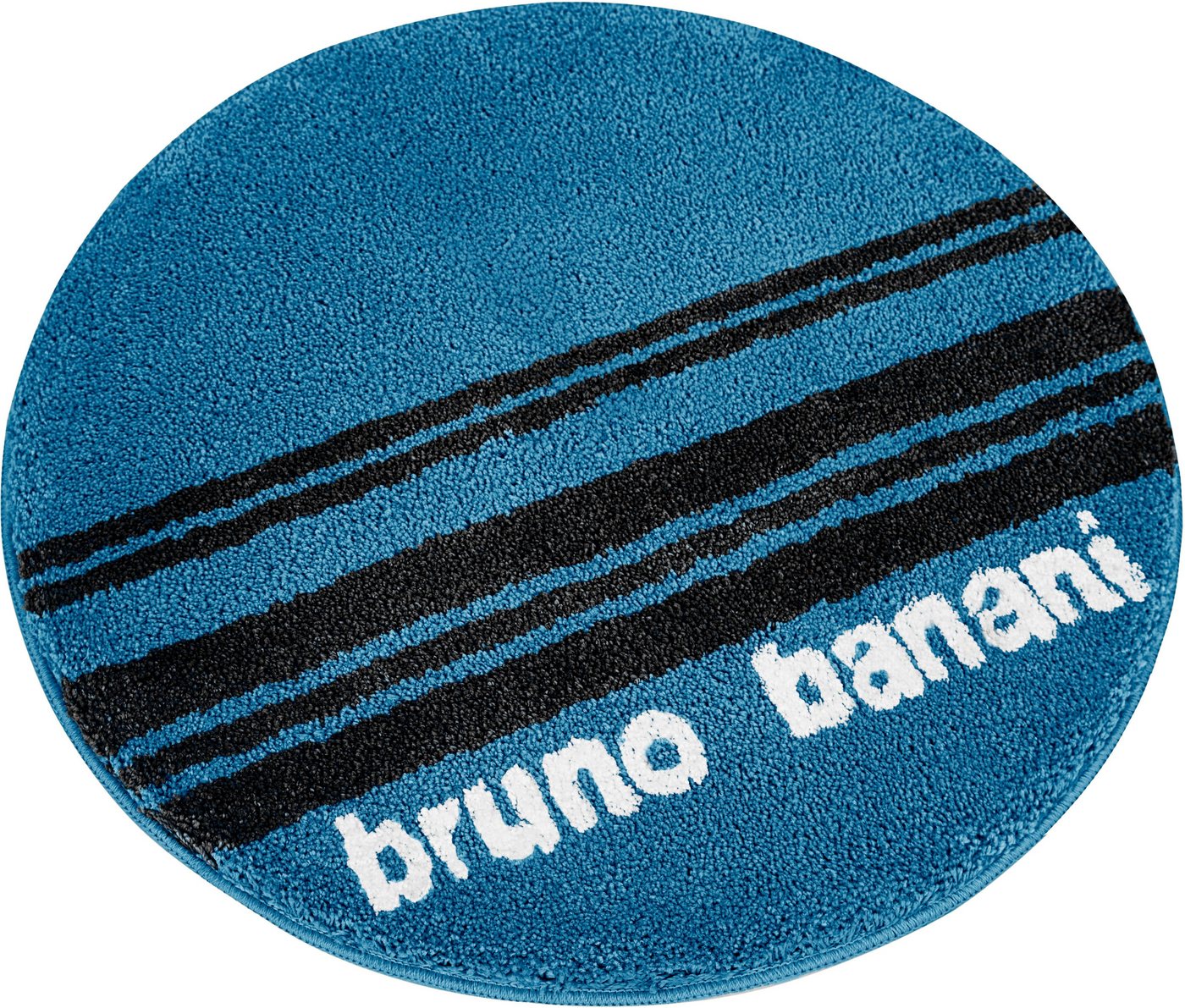 Badematte Daniel Bruno Banani, Höhe 20 mm, rutschhemmend beschichtet, fußbodenheizungsgeeignet, schnell trocknend, strapazierfähig, Polyester, rund, mit Streifen, Badteppich, Badematten auch als 3 tlg. Set erhältlich von Bruno Banani