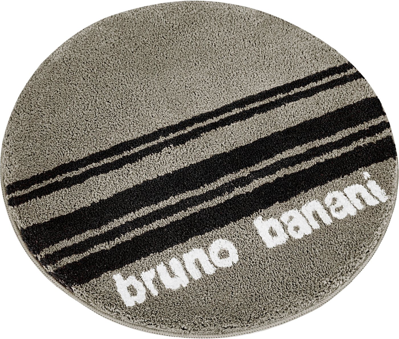 Badematte Daniel Bruno Banani, Höhe 20 mm, rutschhemmend beschichtet, fußbodenheizungsgeeignet, schnell trocknend, strapazierfähig, Polyester, rund, mit Streifen, Badteppich, Badematten auch als 3 tlg. Set erhältlich von Bruno Banani