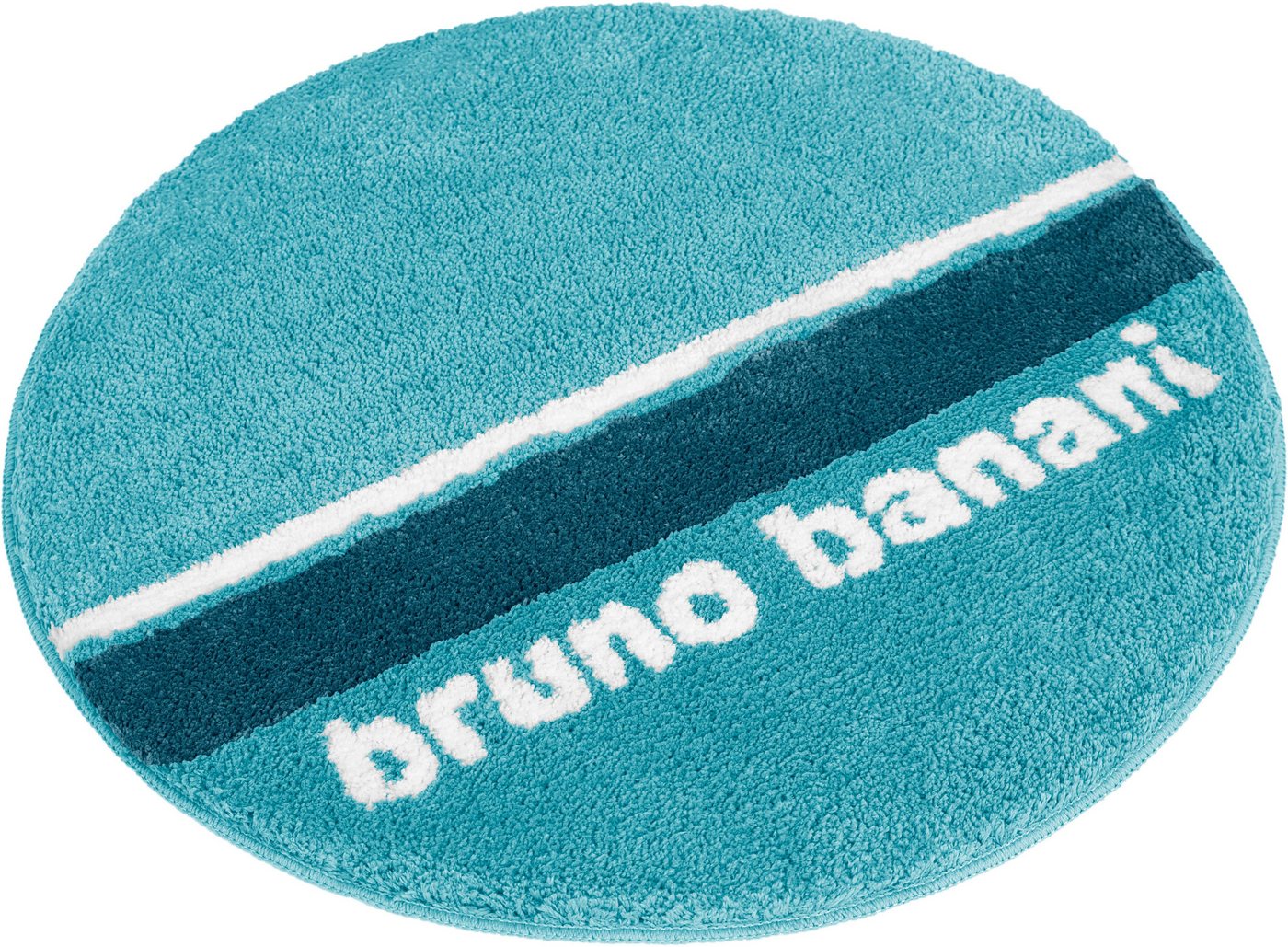 Badematte Maja Bruno Banani, Höhe 20 mm, rutschhemmend beschichtet, fußbodenheizungsgeeignet, schnell trocknend, strapazierfähig, Polyester, rund, weiche Haptik, mit Logo, Badematten auch als 3 teiliges Set erhältlich von Bruno Banani