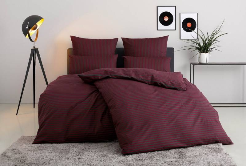 Bettwäsche Jassen in Gr. 135x200 oder 155x220 cm, Bruno Banani, Biber, 3 teilig, moderne Bettwäsche aus Baumwolle, Bettwäsche mit Streifen-Design von Bruno Banani
