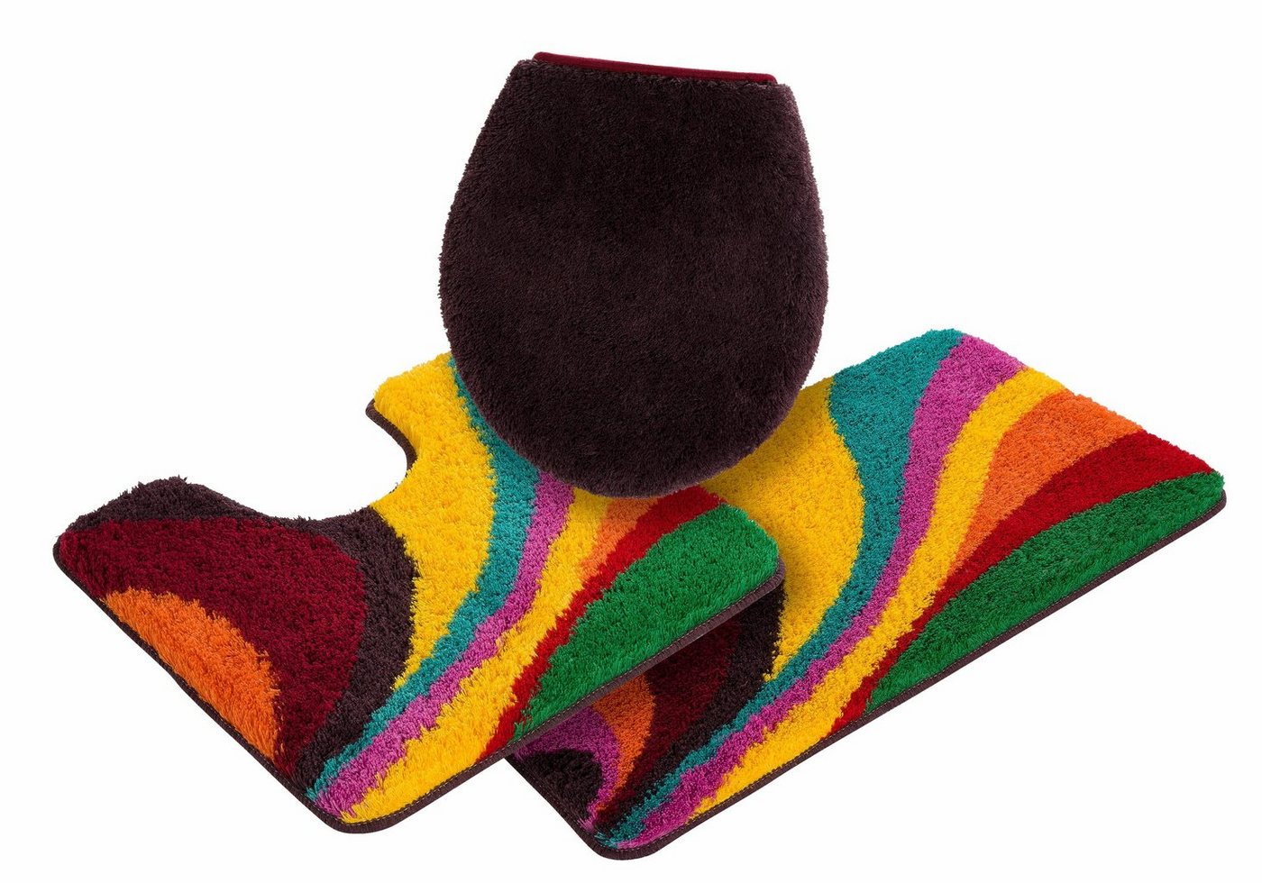 Bruno Banani Badematte Welle, Höhe 20 mm, rutschhemmend beschichtet, fußbodenheizungsgeeignet, strapazierfähig, Polyacryl, rechteckig, 3-tlg. Stand-WC Set, bunt, Badteppich, Badematten auch als 3 teiliges Set & rund Bruno Banani Badematte Welle, Höhe 20 mm, rutschhemmend beschichtet, fußbodenheizungsgeeignet, strapazierfähig, Polyacryl, rechteckig, 3-tlg. Stand-WC Set, bunt, Badteppich, Badematten auch als 3 teiliges Set & rund von Bruno Banani