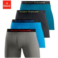 Bruno Banani Langer Boxer "Unterhose für Herren", (Packung, 4 St.), mit auffälligem Logobund von Bruno Banani