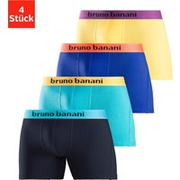 Bruno Banani Langer Boxer "Unterhose für Herren", (Packung, 4 St.), mit auffälligem Logobund von Bruno Banani